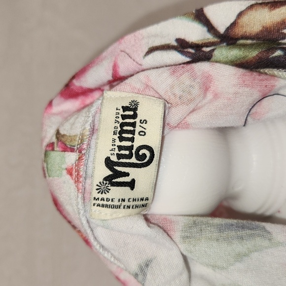 Show Me Your MuMu Floral Print Short Sleeve Tie Short Brie Robe OS - Picture 14 of 16